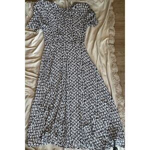 Blue floral long dress